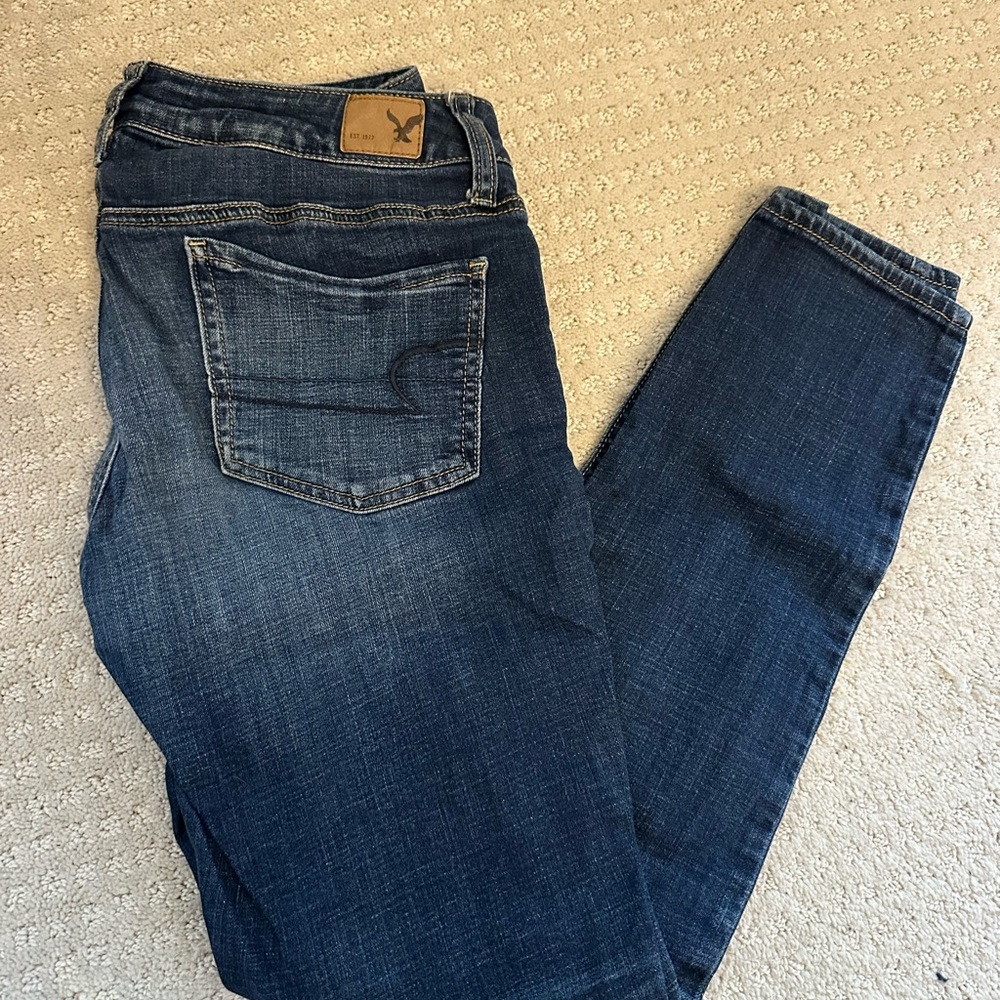 American Eagle Outfitters Dark Blue Straight Leg Jeans
